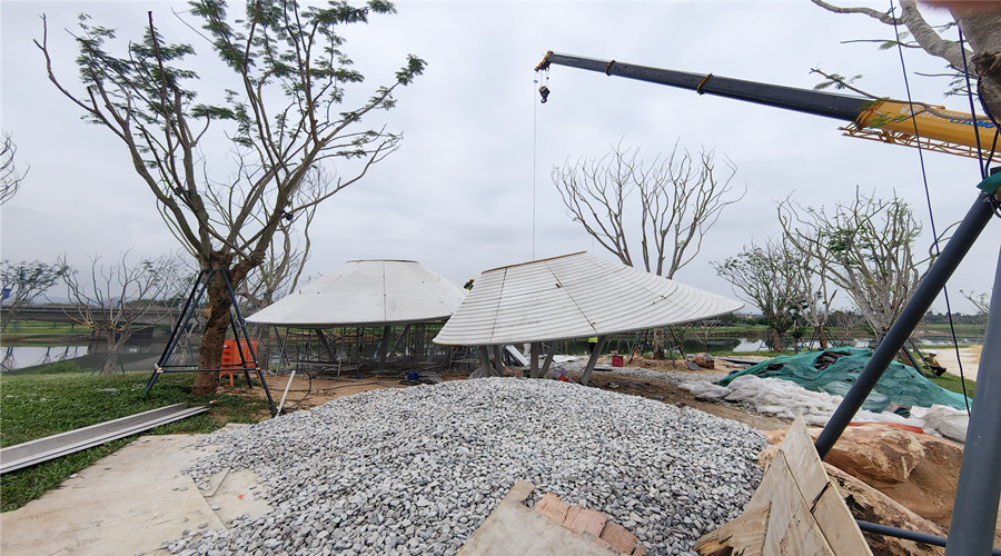 三亞海棠灣UHPC預制構件遮陽立面掛板項目