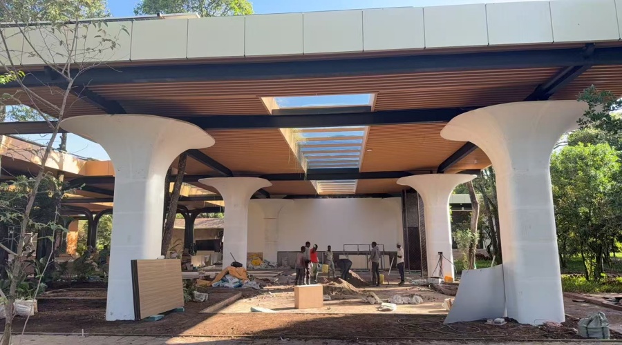 非洲馬賽馬拉酒店GRG柱子的工程案例