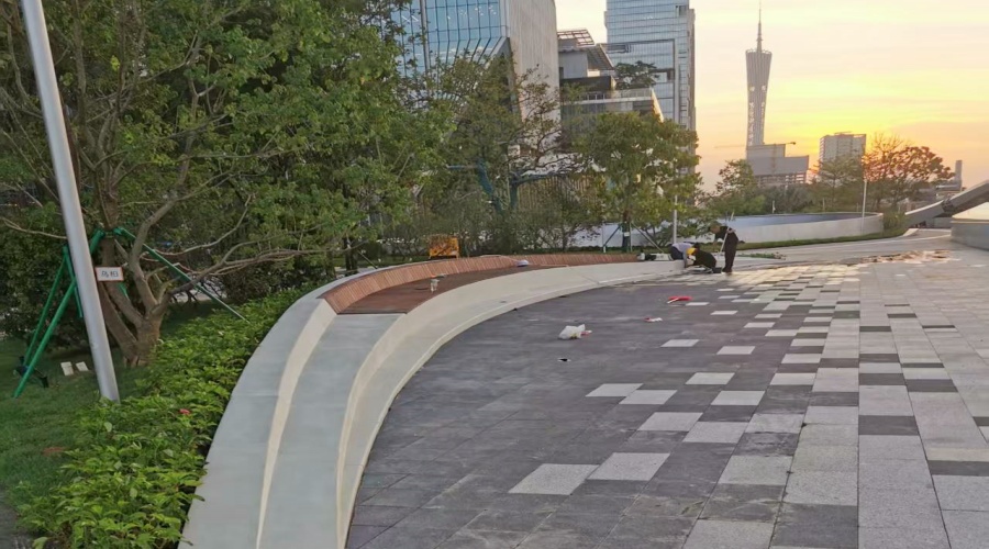 廣州海珠區琶洲展館GRC坐凳樹池工程案例 廣州海珠區琶洲展館GRC坐凳樹池工程案例